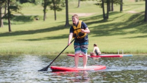 A teenager participating in water sports