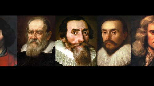 Nicolaus Copernicus, Galileo Galilei, Johann Kepler, William Harvey and Sir Isaac Newton.