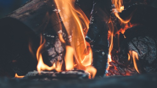 Upclose photo of a flame of fire for burning wood.